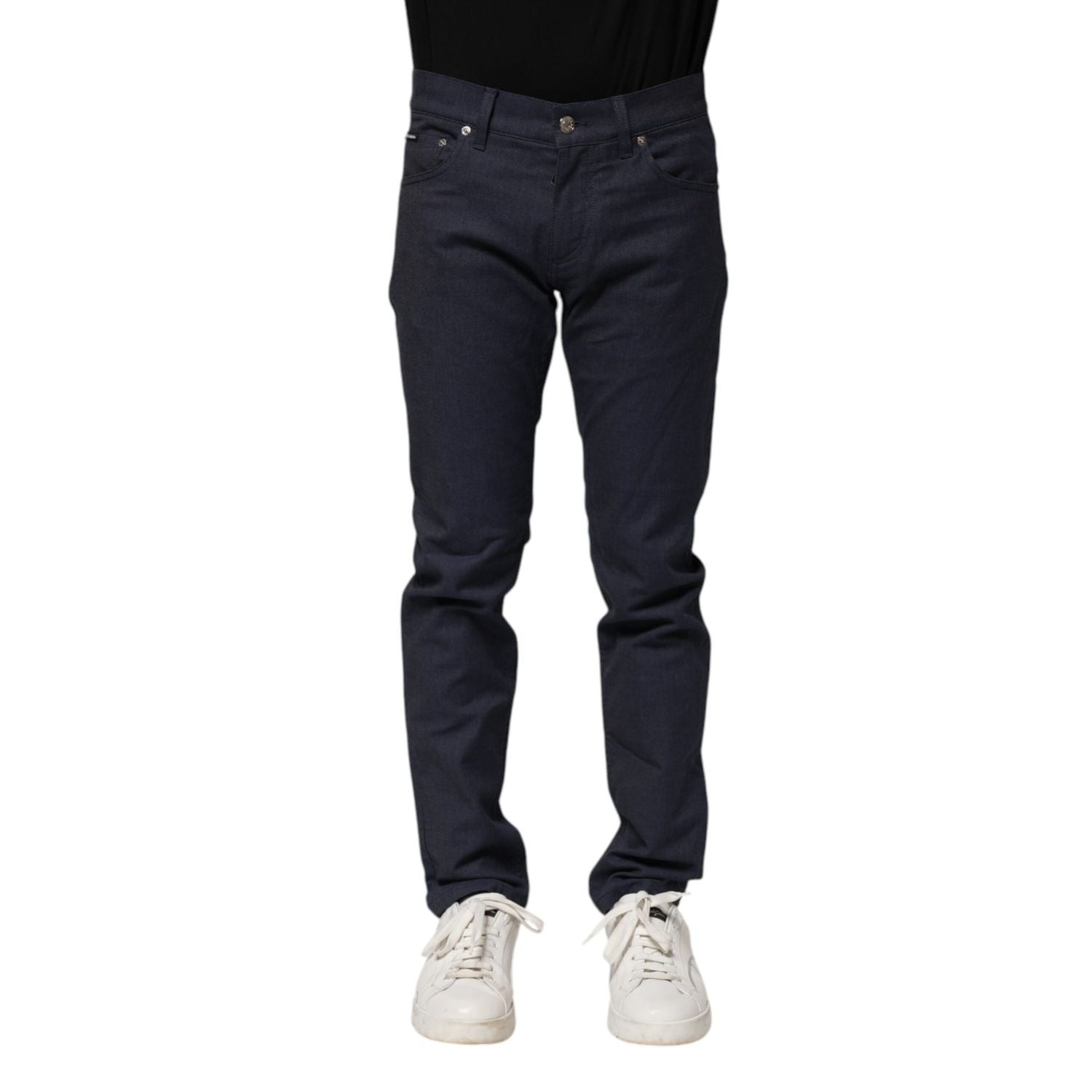 Dolce & Gabbana Dark Blue Cotton Skinny Denim Jeans