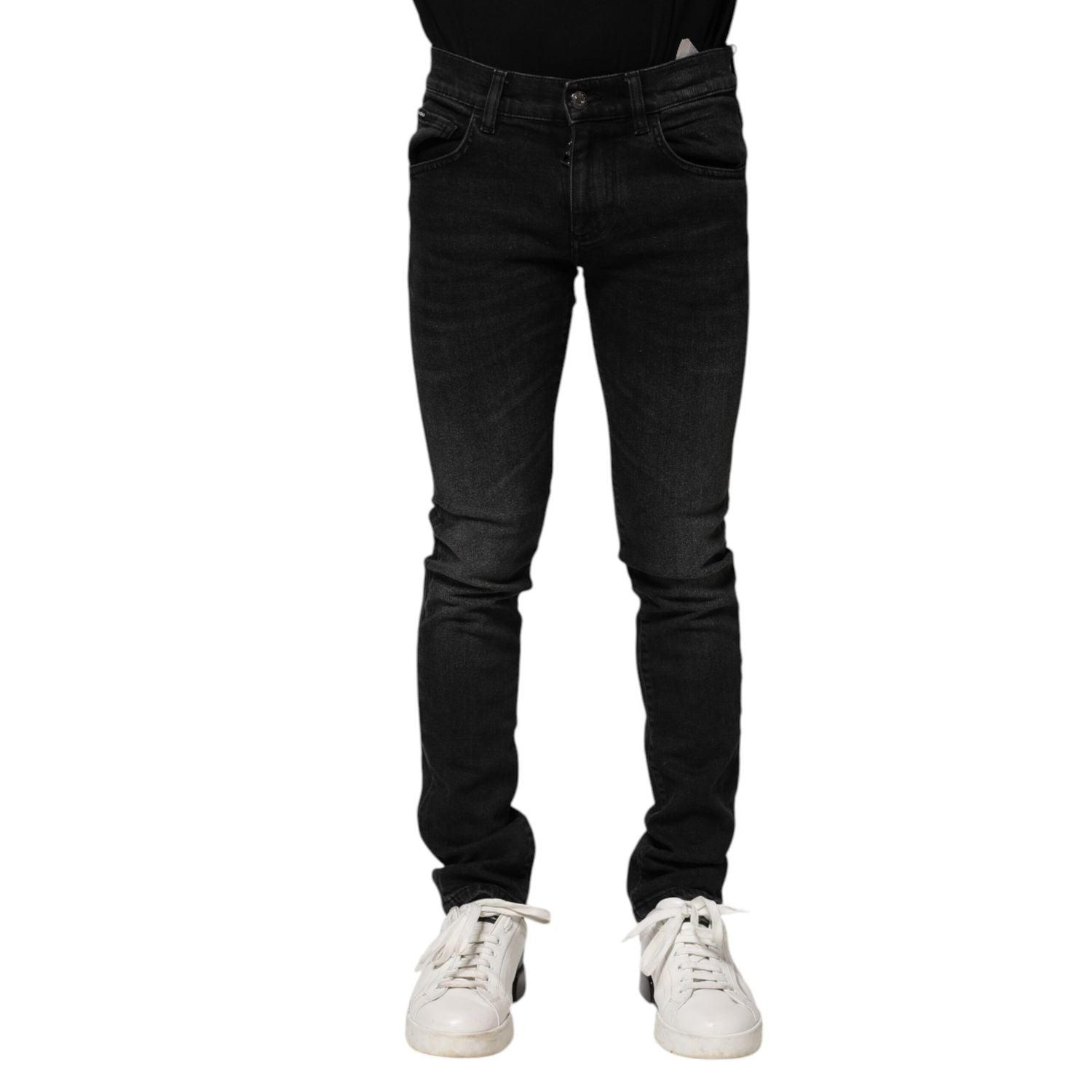 Dolce & Gabbana Black Cotton Skinny Men Denim Jeans