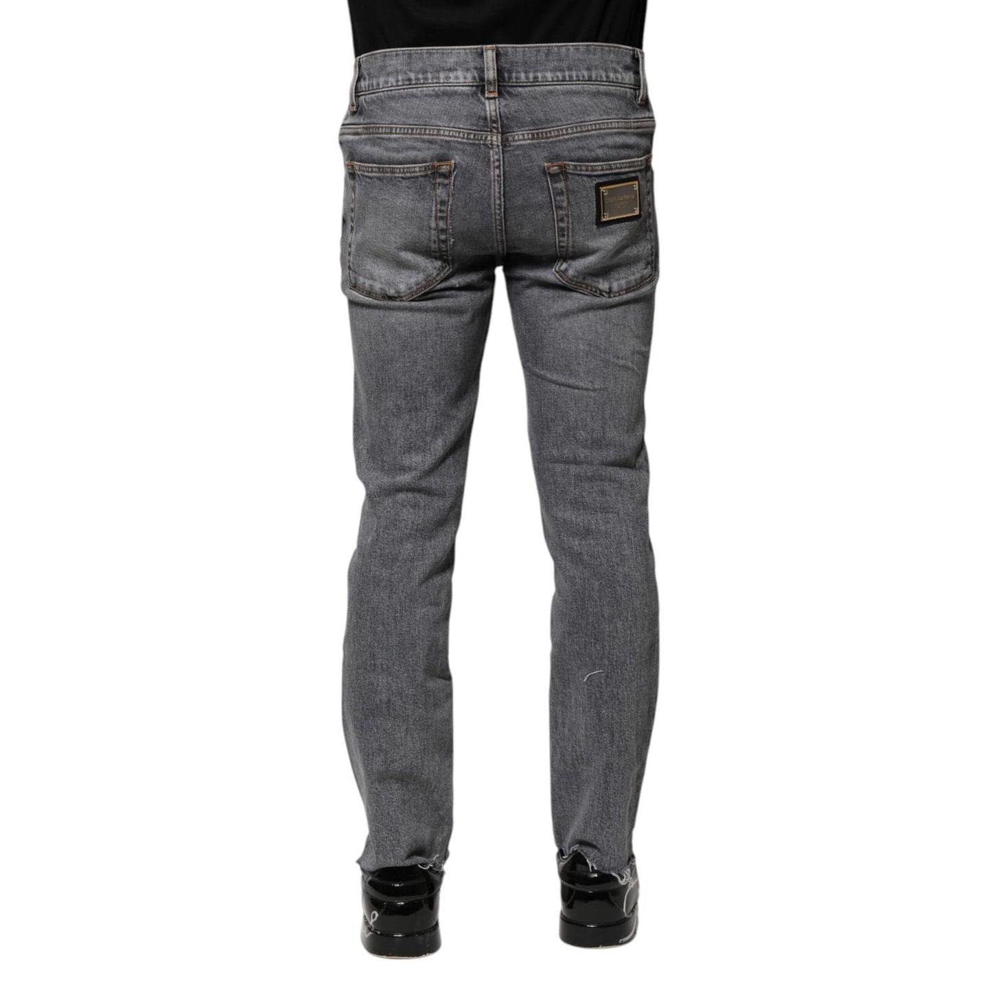 Dolce & Gabbana Gray Cotton Skinny Men Denim Jeans