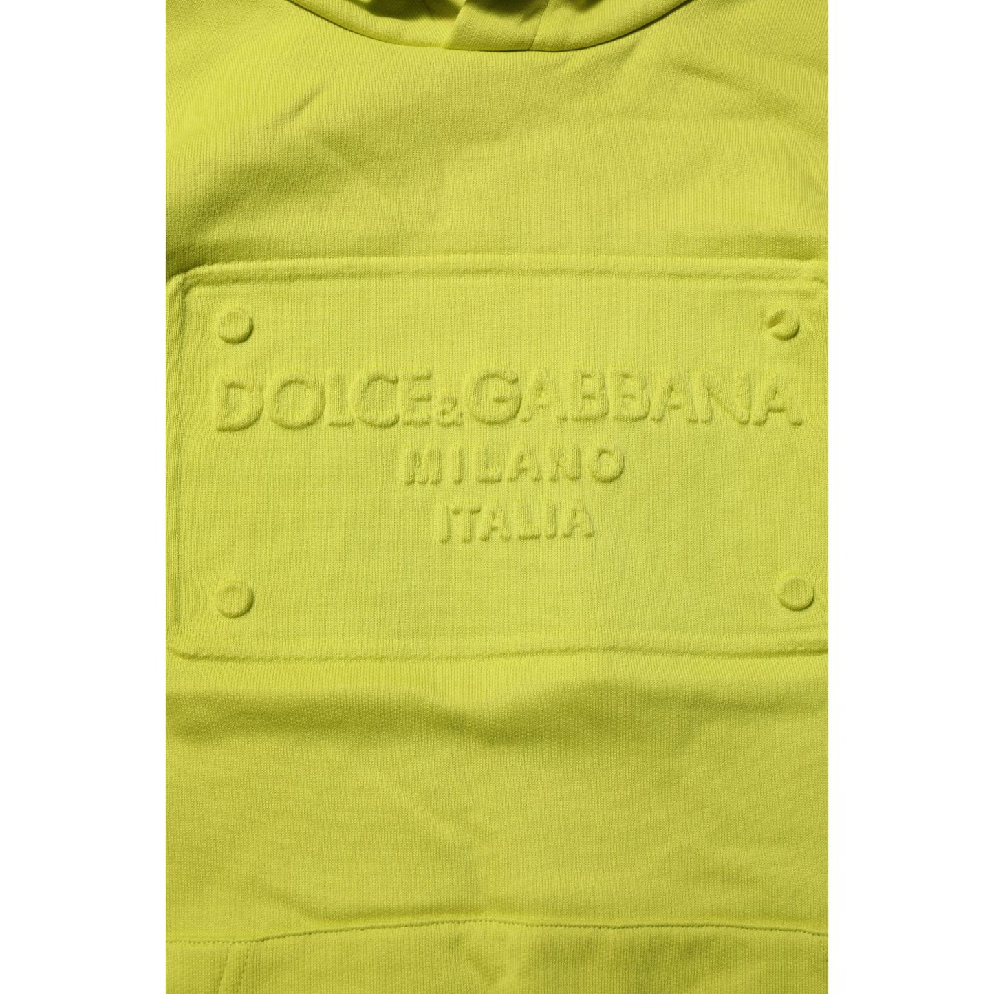 Dolce & Gabbana Green Cotton Hooded Logo Sweatshirt Sweater