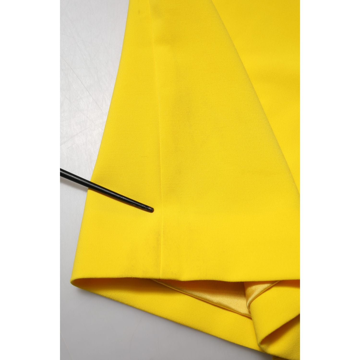 Dolce & Gabbana Yellow Polyester Sleeveless Sheath Midi Dress