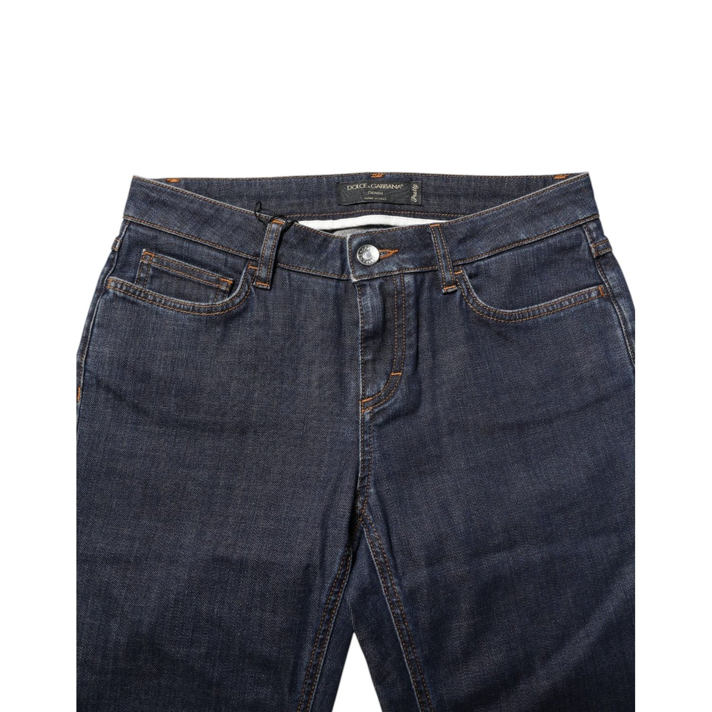 Dolce & Gabbana Blue Skinny Cotton Mid Waisted Denim Jeans