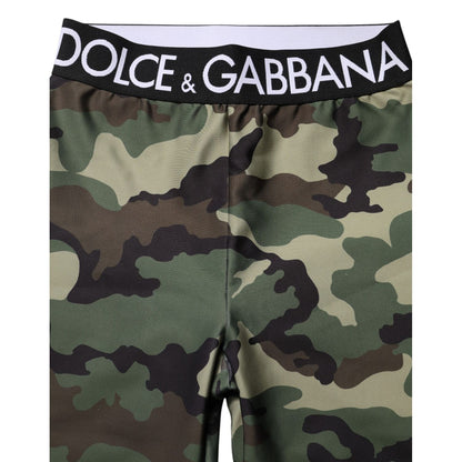 Dolce & Gabbana Multicolor Camouflage DG Waist Leggings Pants