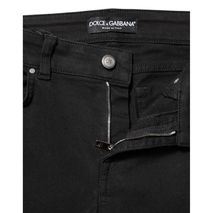 Dolce & Gabbana Black Cotton Skinny Mid Waisted Denim Jeans