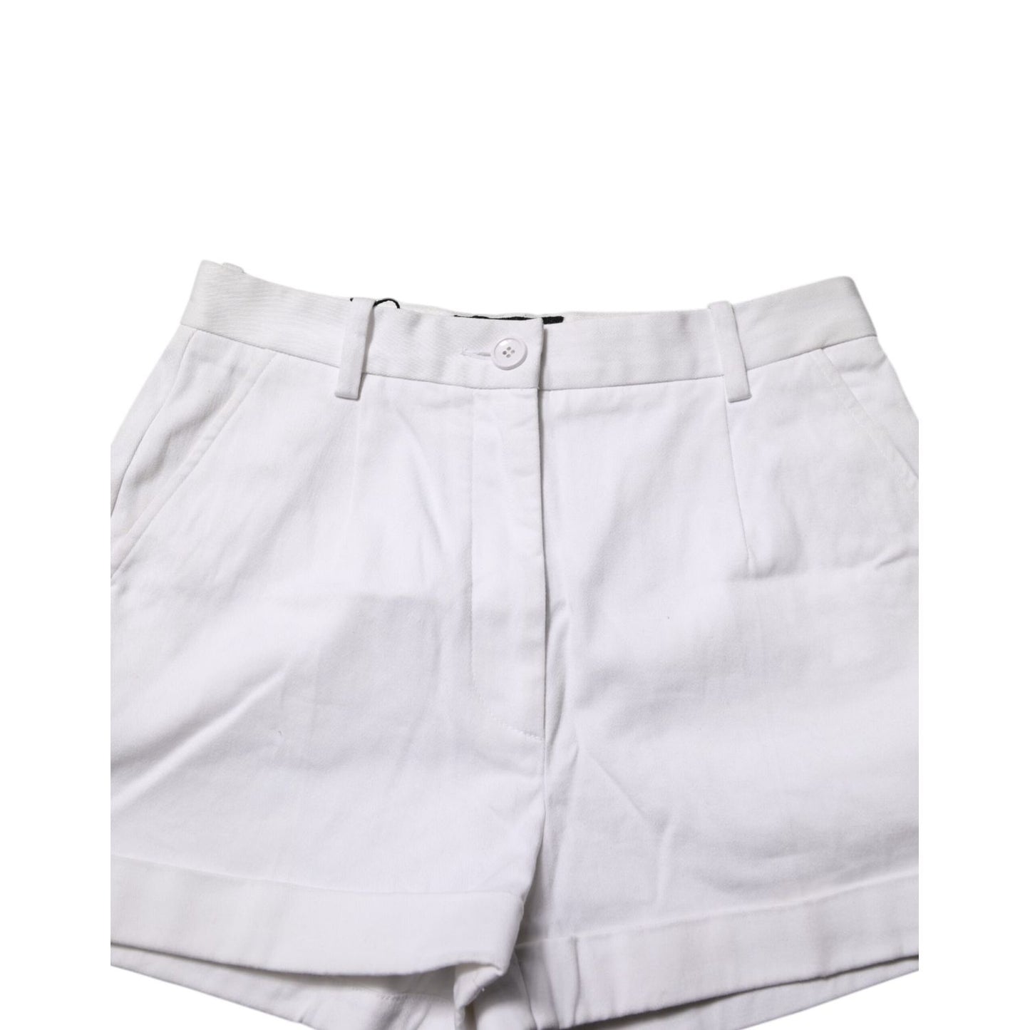 Dolce & Gabbana White Cotton Mid Waist Women Bermuda Shorts
