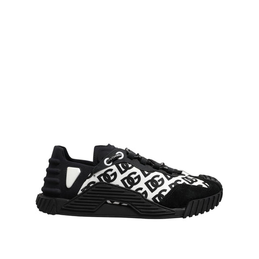 Dolce & Gabbana Black Logo Lace Up Low Top NS1 Sneakers Shoes