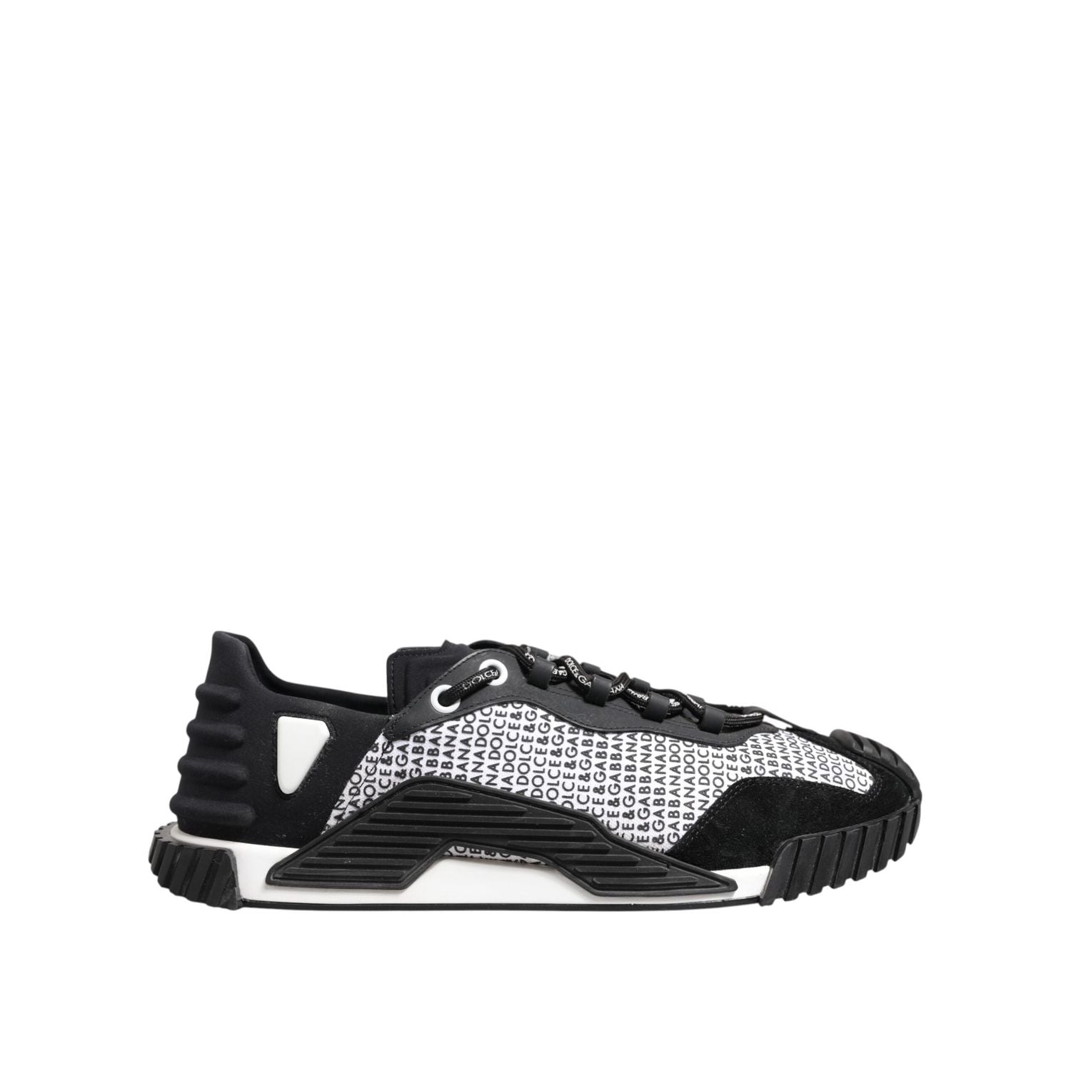 Dolce & Gabbana Black Logo Lace Up Low Top NS1 Sneakers Shoes