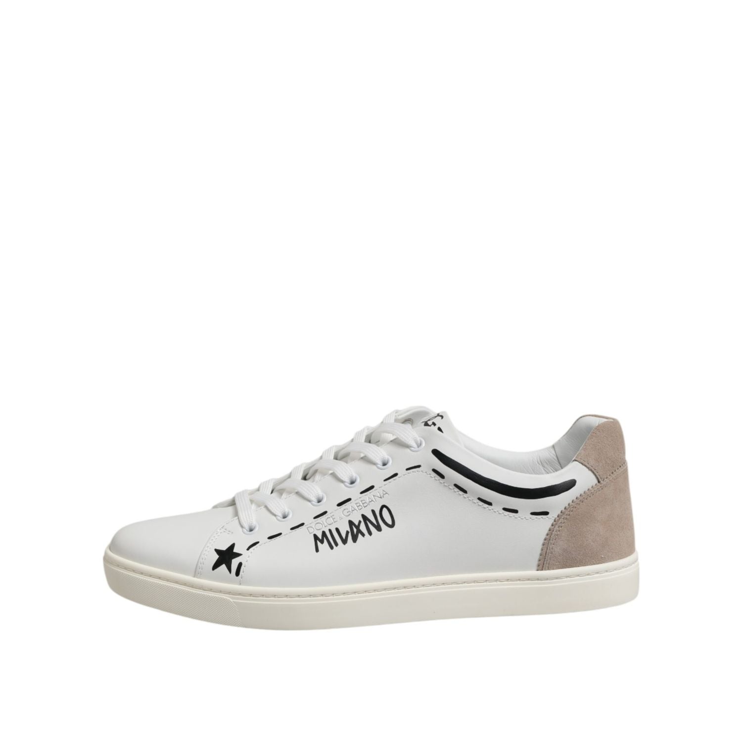 Dolce & Gabbana White Leather MILANO Low Top Sneakers Shoes