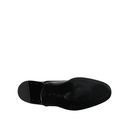 Dolce & Gabbana Black Patent Leather Derby Formal Dress Shoes