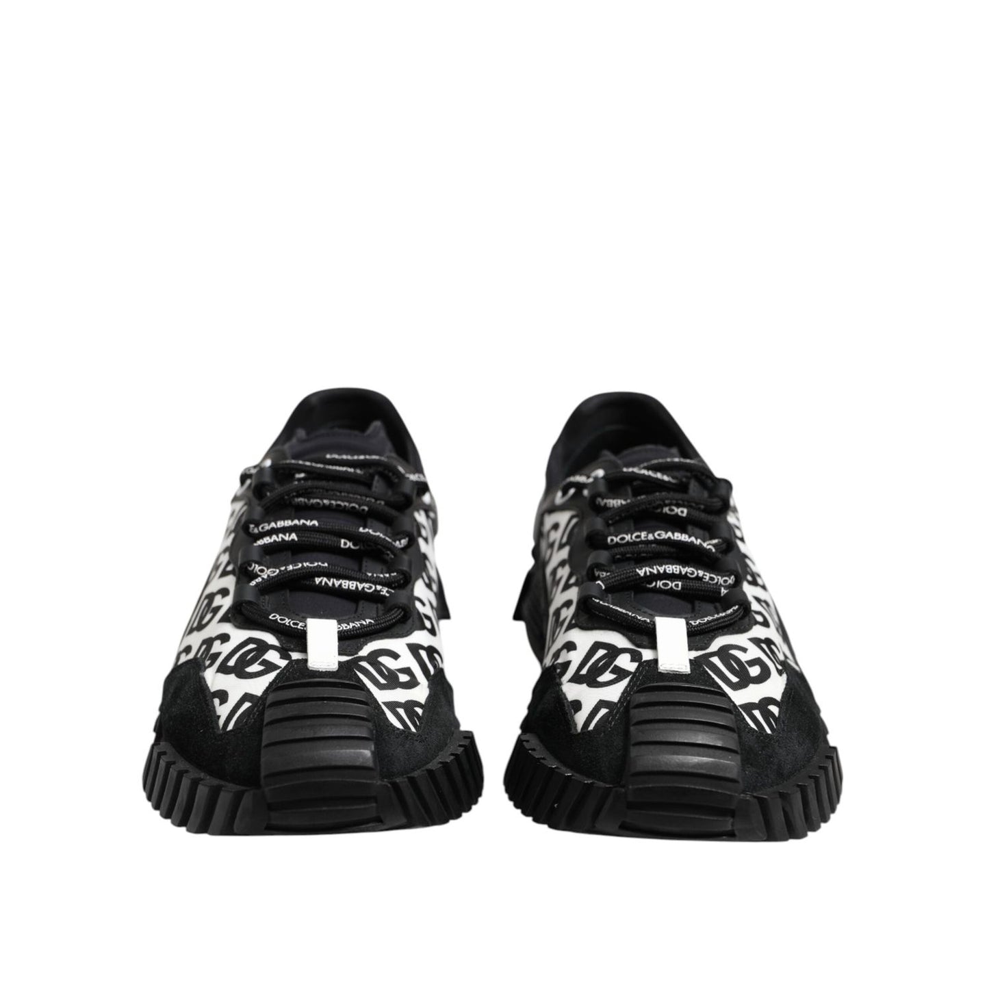 Dolce & Gabbana Black Logo Lace Up Low Top NS1 Sneakers Shoes