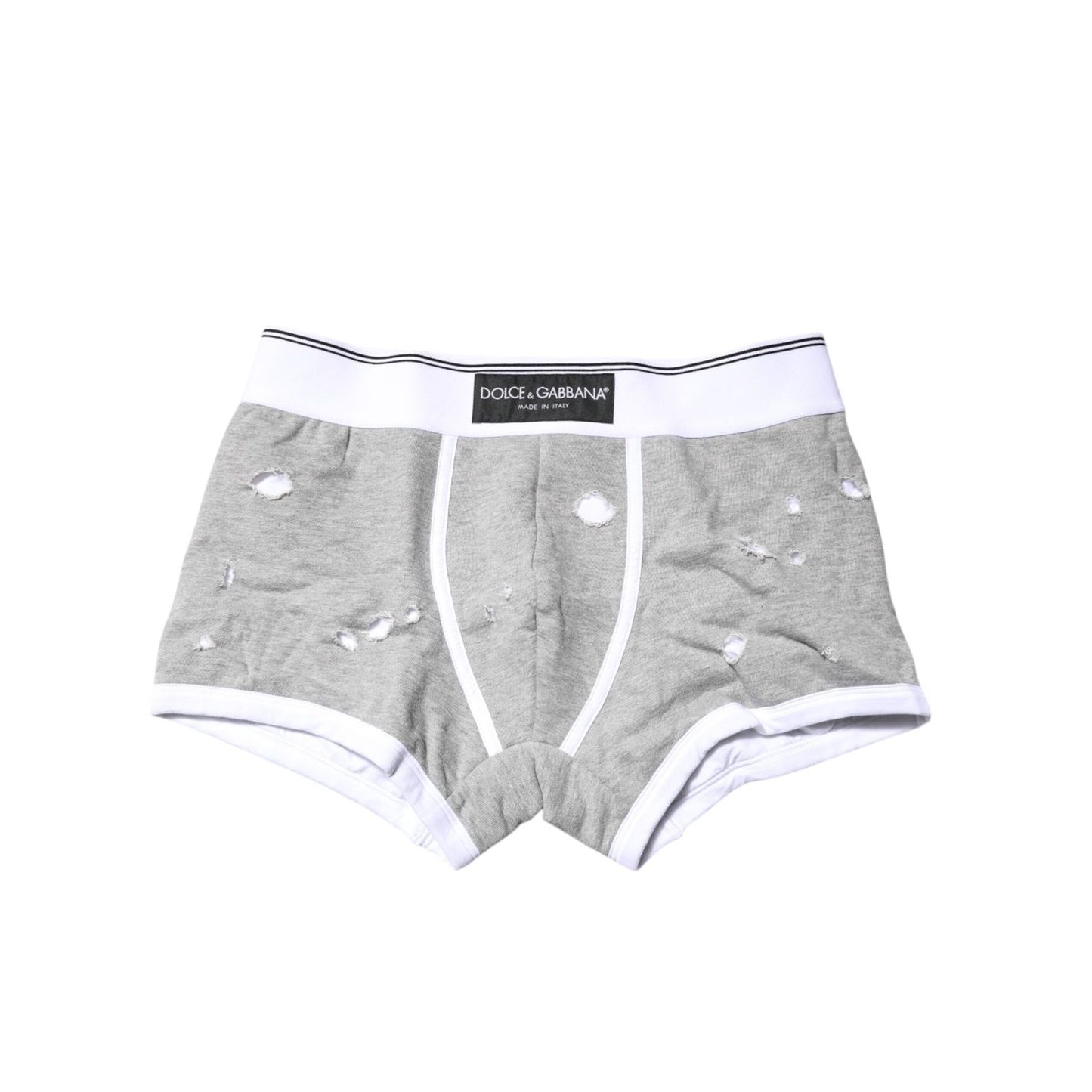 Dolce & Gabbana Gray Cotton Stretch Regular Boxer Underwear