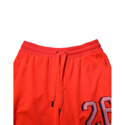Dolce & Gabbana Orange Polyester Jogger Men Sweatpants Pants