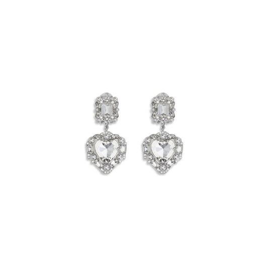 Self-Portrait Earrings with heart-shaped pendant SE-PF25600ESLSILVER-ONE SIZE