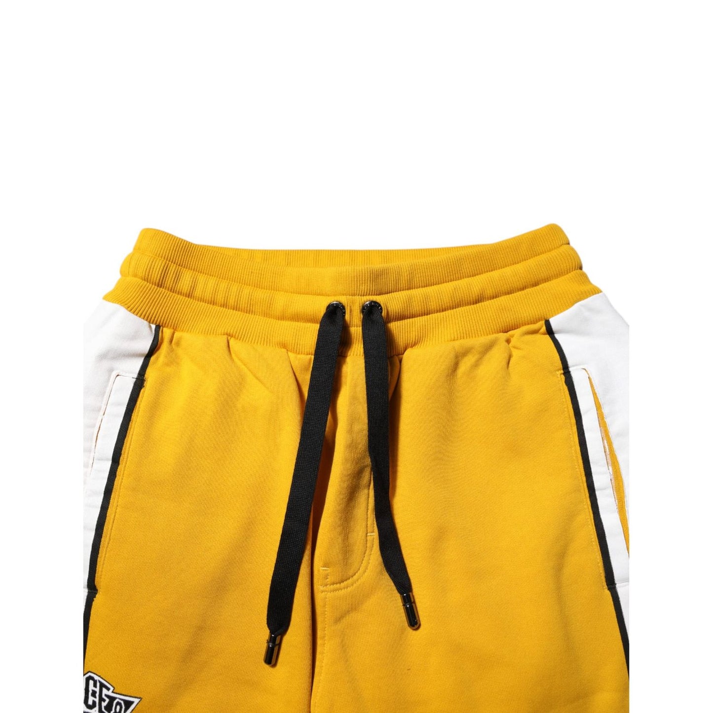 Dolce & Gabbana Yellow Cotton Logo Jogger Sweatpants Pants