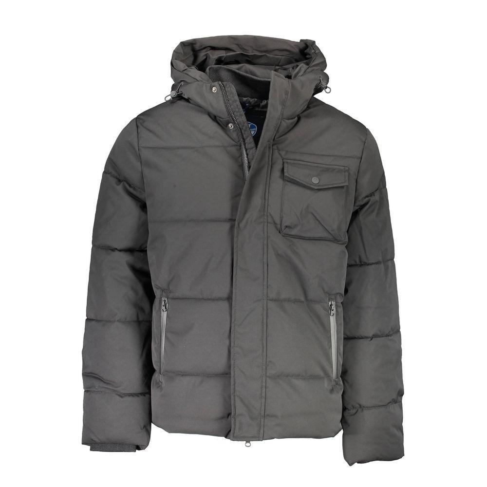 North Sails Black Polyester Jacket NO-16279-3XL