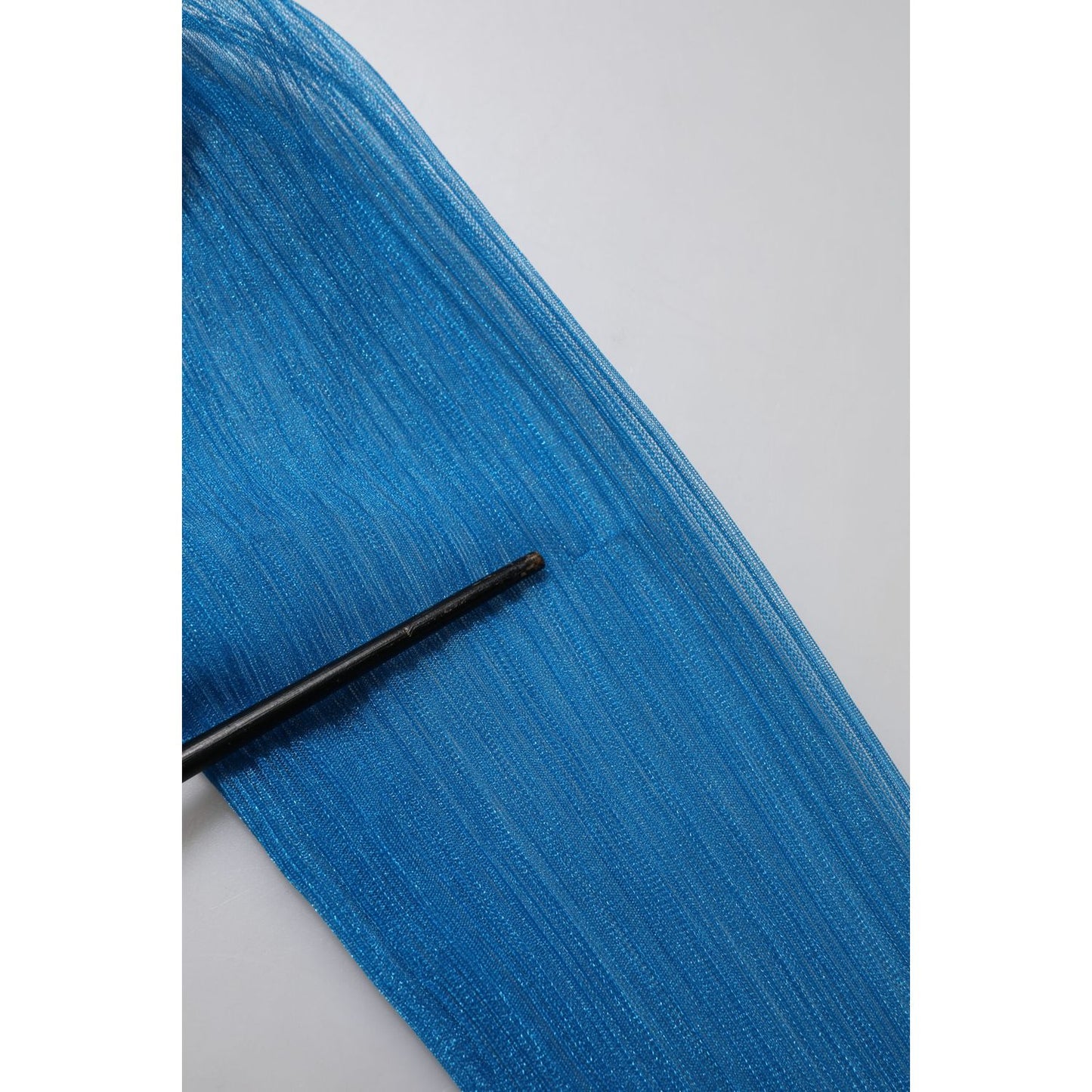 Dolce & Gabbana Blue See Through Turtleneck Long Sleeves Top