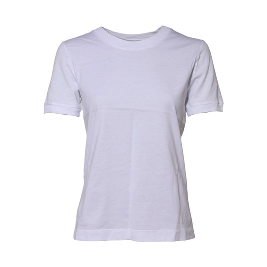 Dolce & Gabbana White Cotton Round Neck Short Sleeves T-shirt
