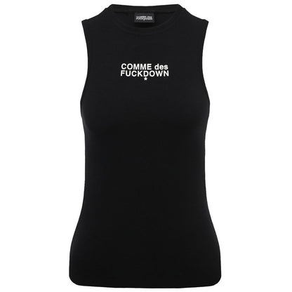 Comme Des Fuckdown Black Cotton Women Tank Top