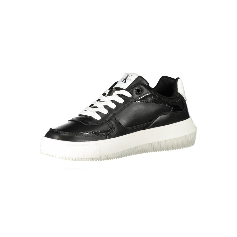 Calvin Klein Black Polyester Sneaker with contrast details and logo, made with 50% recycled thermoplastic rubber.