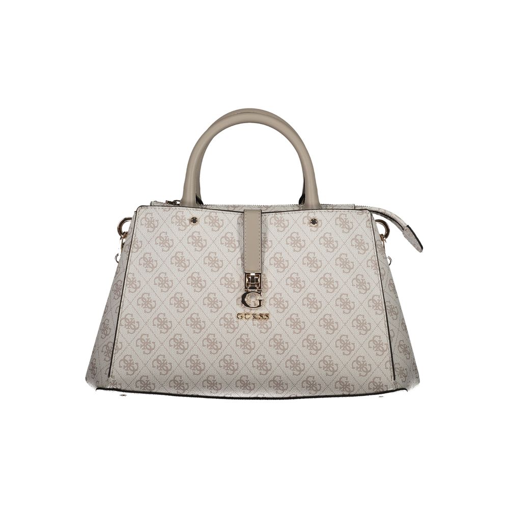 Guess Jeans Gray Polyethylene Handbag with multiple compartments and removable chain strap