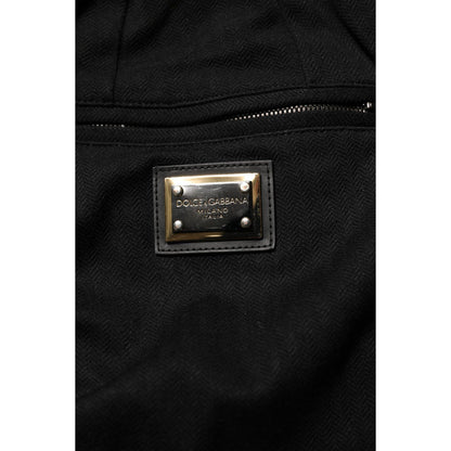 Dolce & Gabbana Black Viscose Skinny Logo Men Jogger Pants