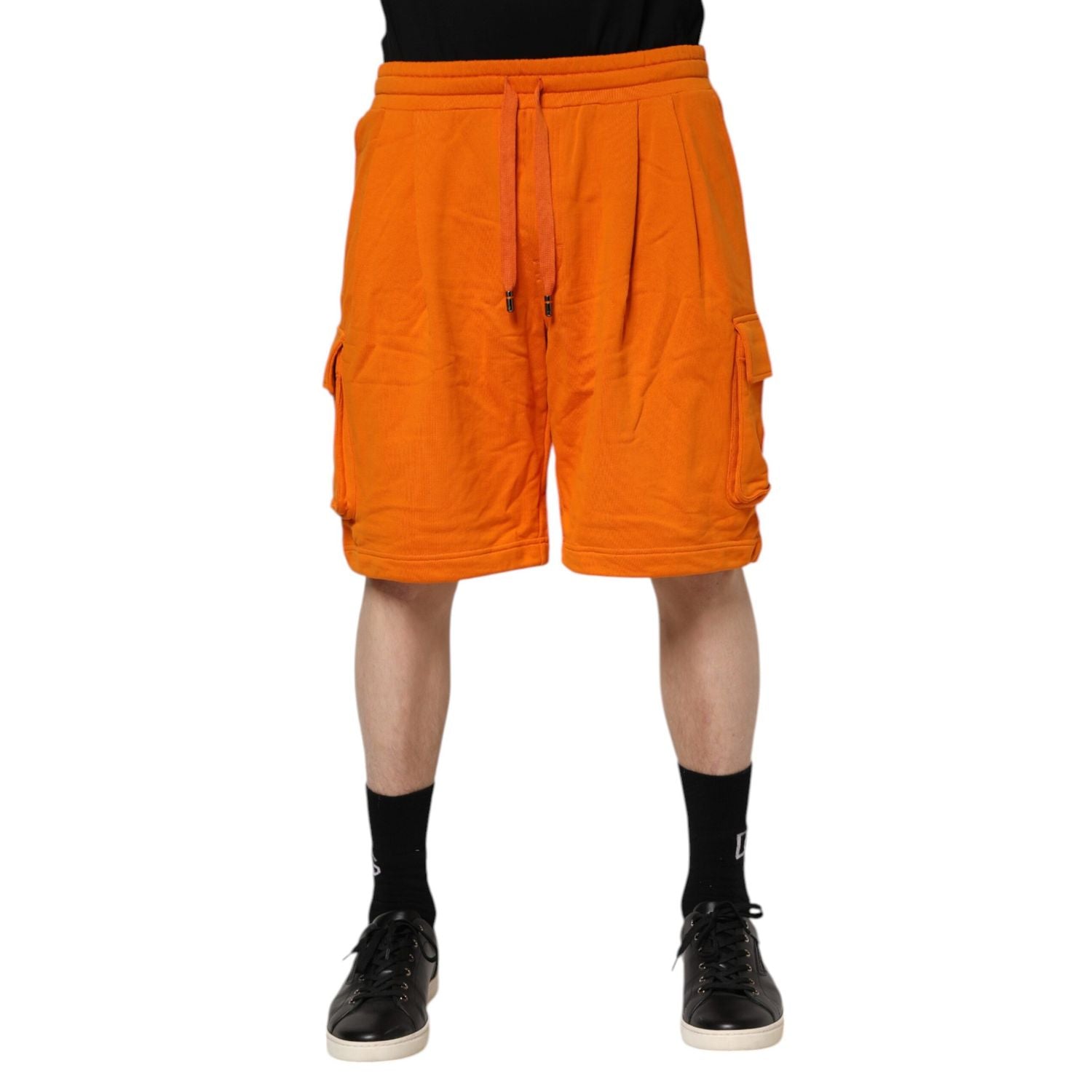 Dolce & Gabbana Orange Cotton Men Casual Cargo Bermuda Shorts