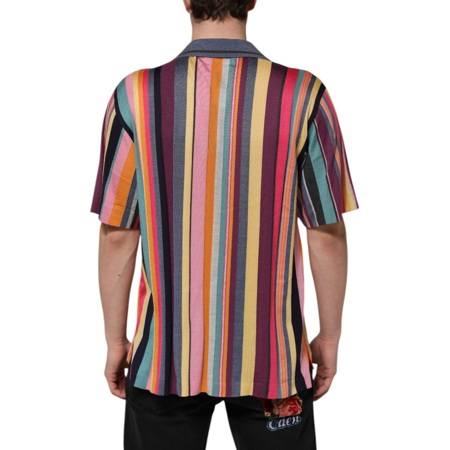 Dolce & Gabbana Multicolor Stripes Collared Men Polo T-shirt