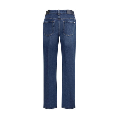 7FOR Blue Cotton Straight-Leg Jeans