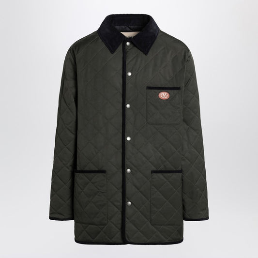 Valentino Olive green quilted jacket with VLogo patch 7V3CJK95CKV/R_VALE-APF_202