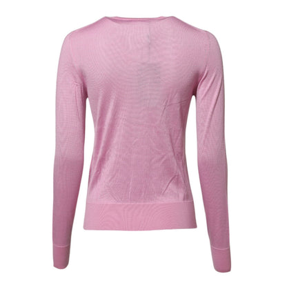 Dolce & Gabbana Pink Floral Detailing Cardigan Sweater