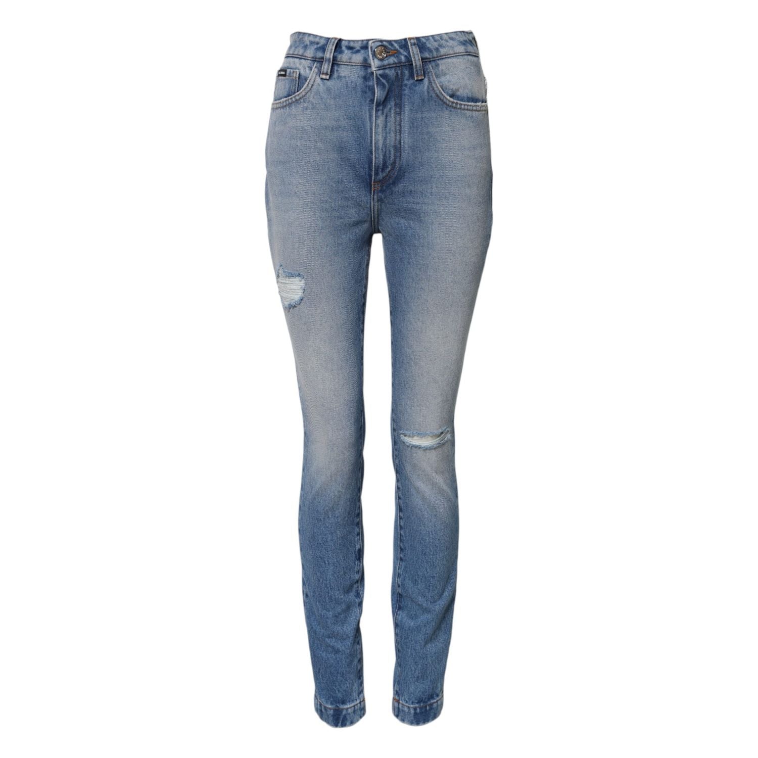 Dolce & Gabbana Blue Washed Skinny High Waist Denim Jeans