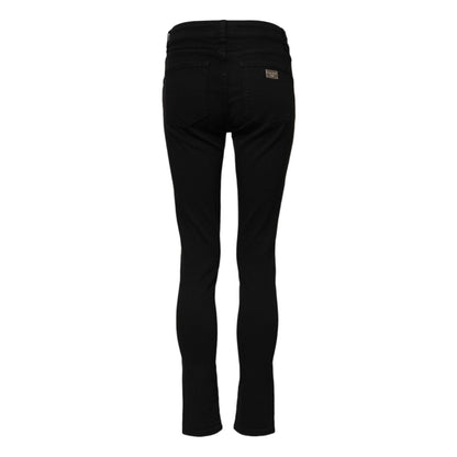 Dolce & Gabbana Black Cotton Skinny Mid Waist Denim Jeans