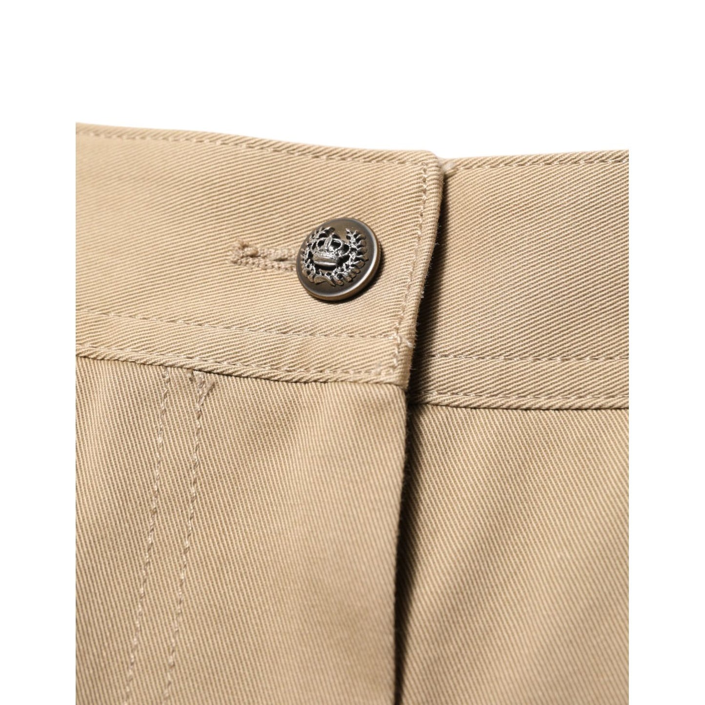Dolce & Gabbana Beige Mid Waist Cargo Tapered Pants
