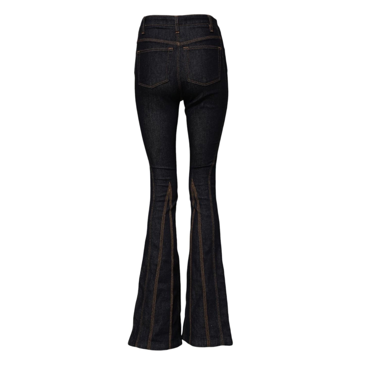 Dolce & Gabbana Black Cotton Mid Waist Bootcut Denim Jeans