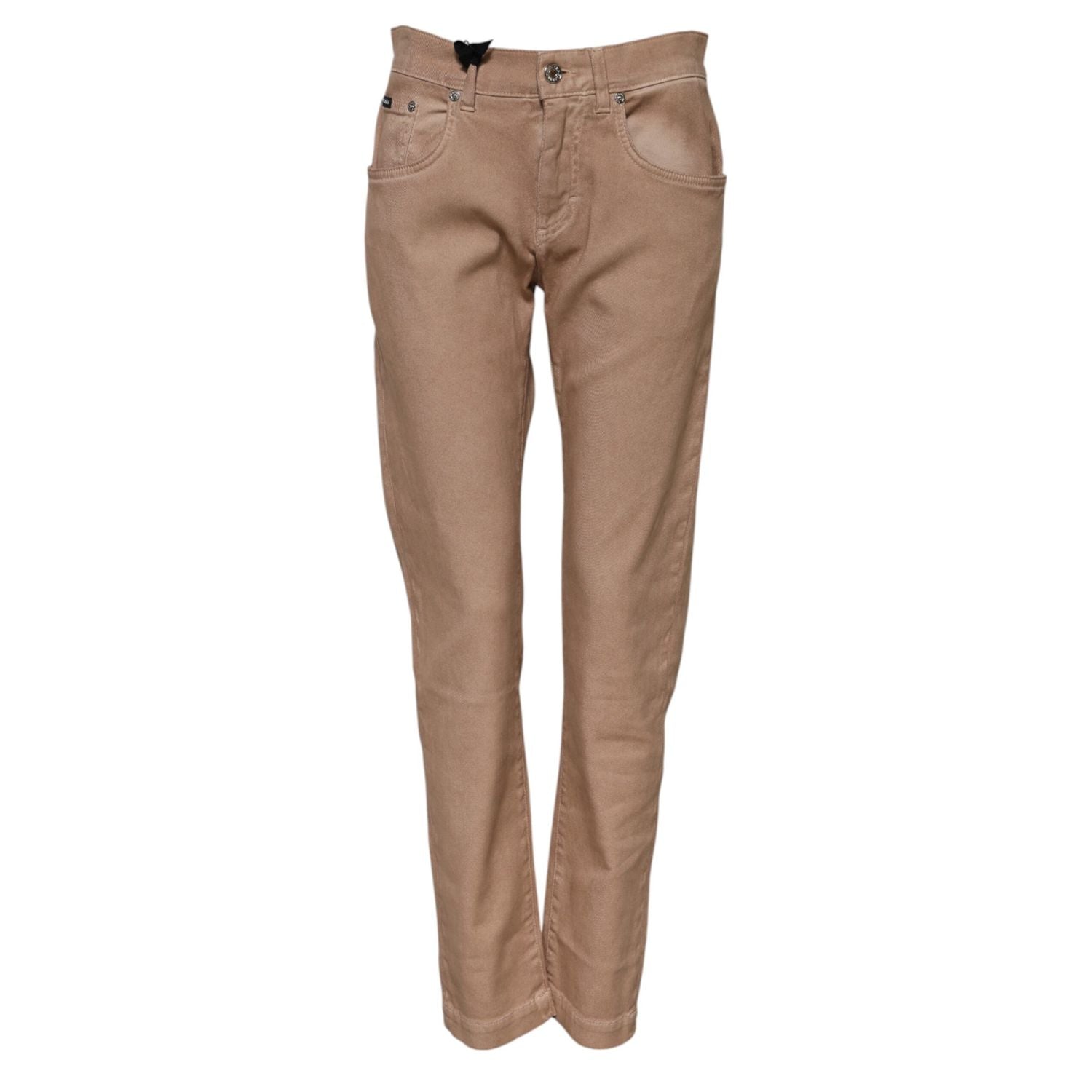 Dolce & Gabbana Brown Cotton Boyfriend Denim Trousers Jeans
