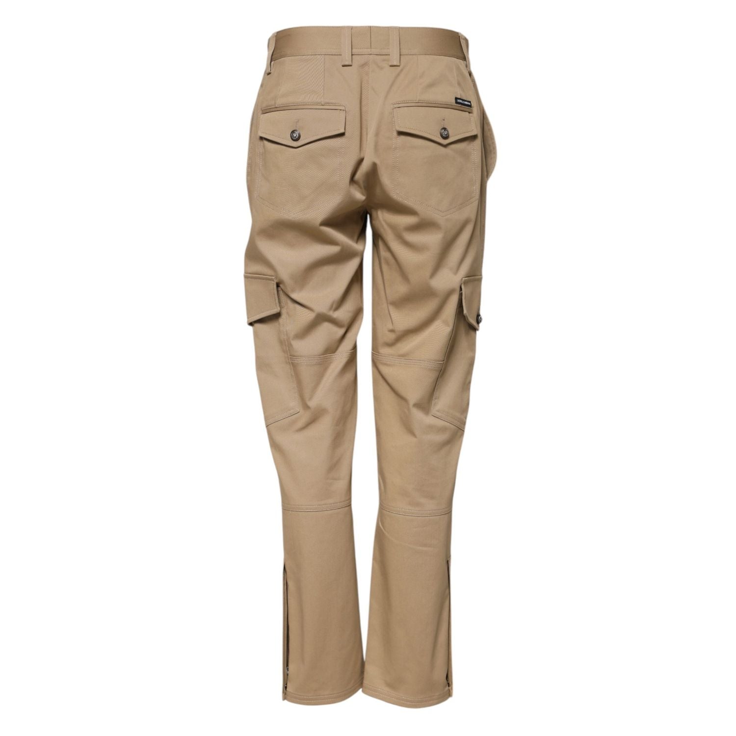 Dolce & Gabbana Beige Mid Waist Cargo Tapered Pants