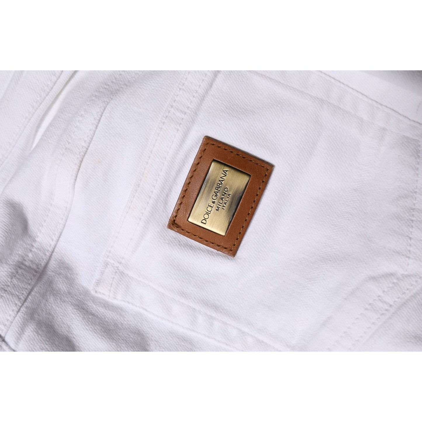 Dolce & Gabbana White Cotton Low Waist Skinny Denim Jeans