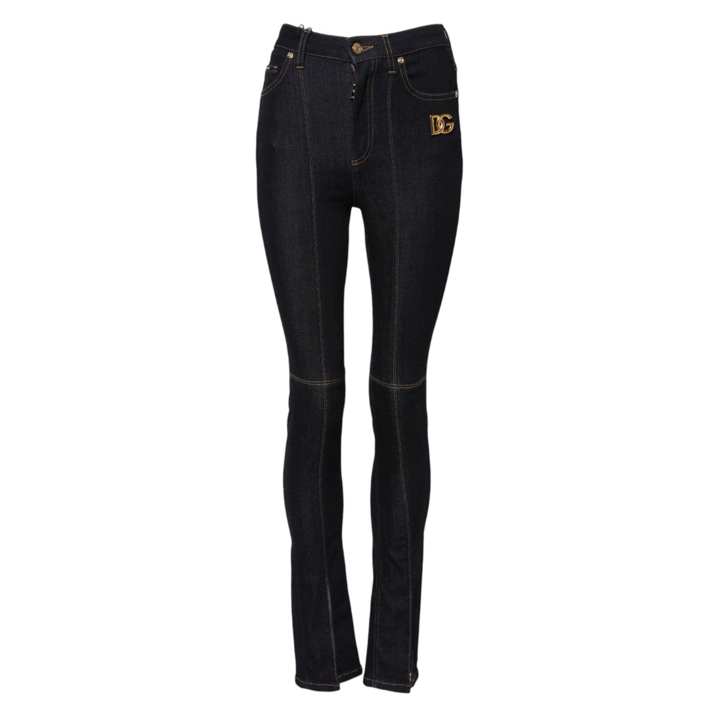 Dolce & Gabbana Blue Cotton High Waist Skinny Denim Jeans