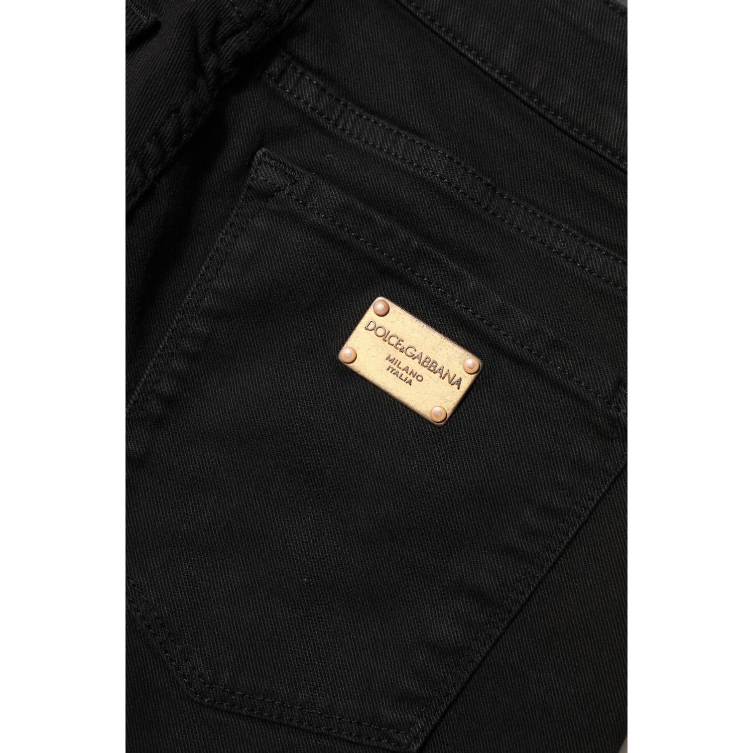 Dolce & Gabbana Black Cotton Skinny Mid Waist Denim Jeans