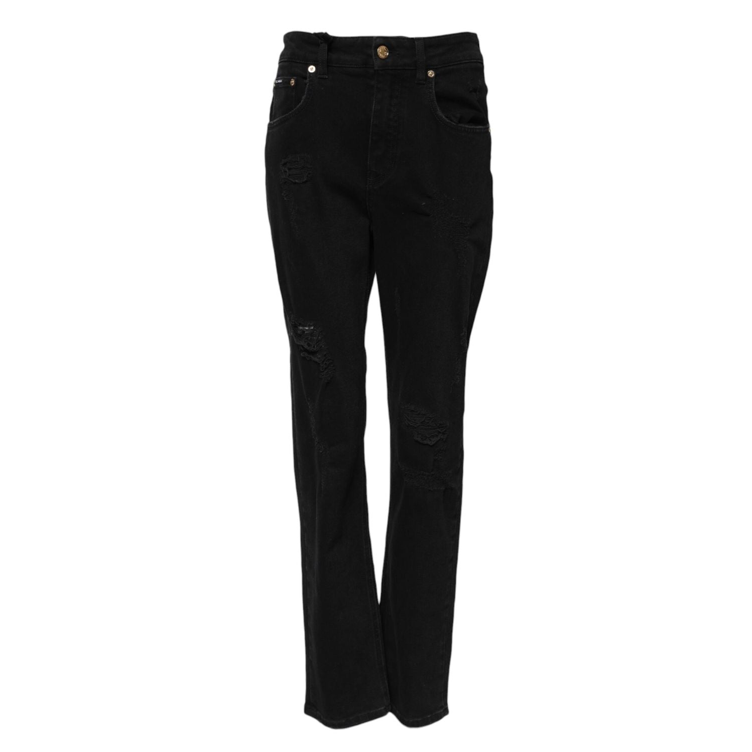 Dolce & Gabbana Black Boyfriend Cotton Flared Denim Jeans