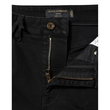 Dolce & Gabbana Black Boyfriend Cotton Flared Denim Jeans