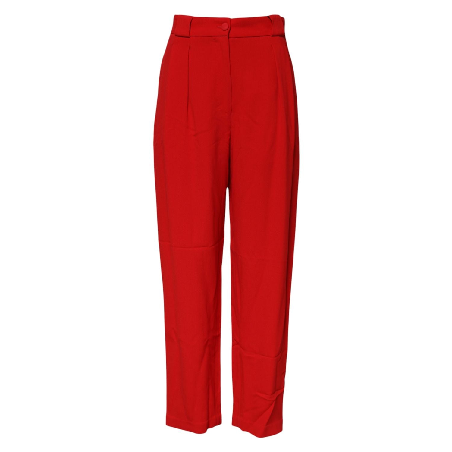 Dolce & Gabbana Red Viscose High Waist Tapered Pants