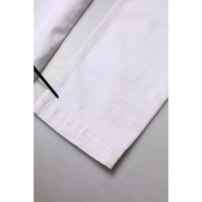 Dolce & Gabbana White Floral Embroidery GIRLY Denim Jeans