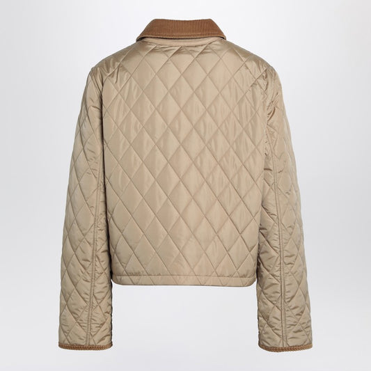 Burberry Cropped beige quilted nylon jacket 8107466166468/R_BURBE-C1544_323