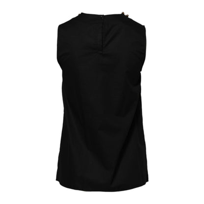 Boutique Moschino Black Cotton Sleeveless Women Tank T-shirt
