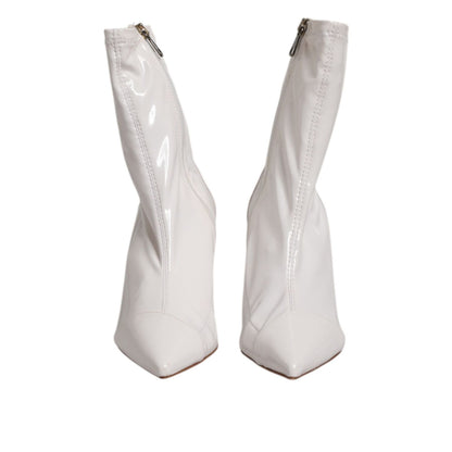 Elisabetta Franchi White Stiletto Heels Mid Calf Boots Shoes