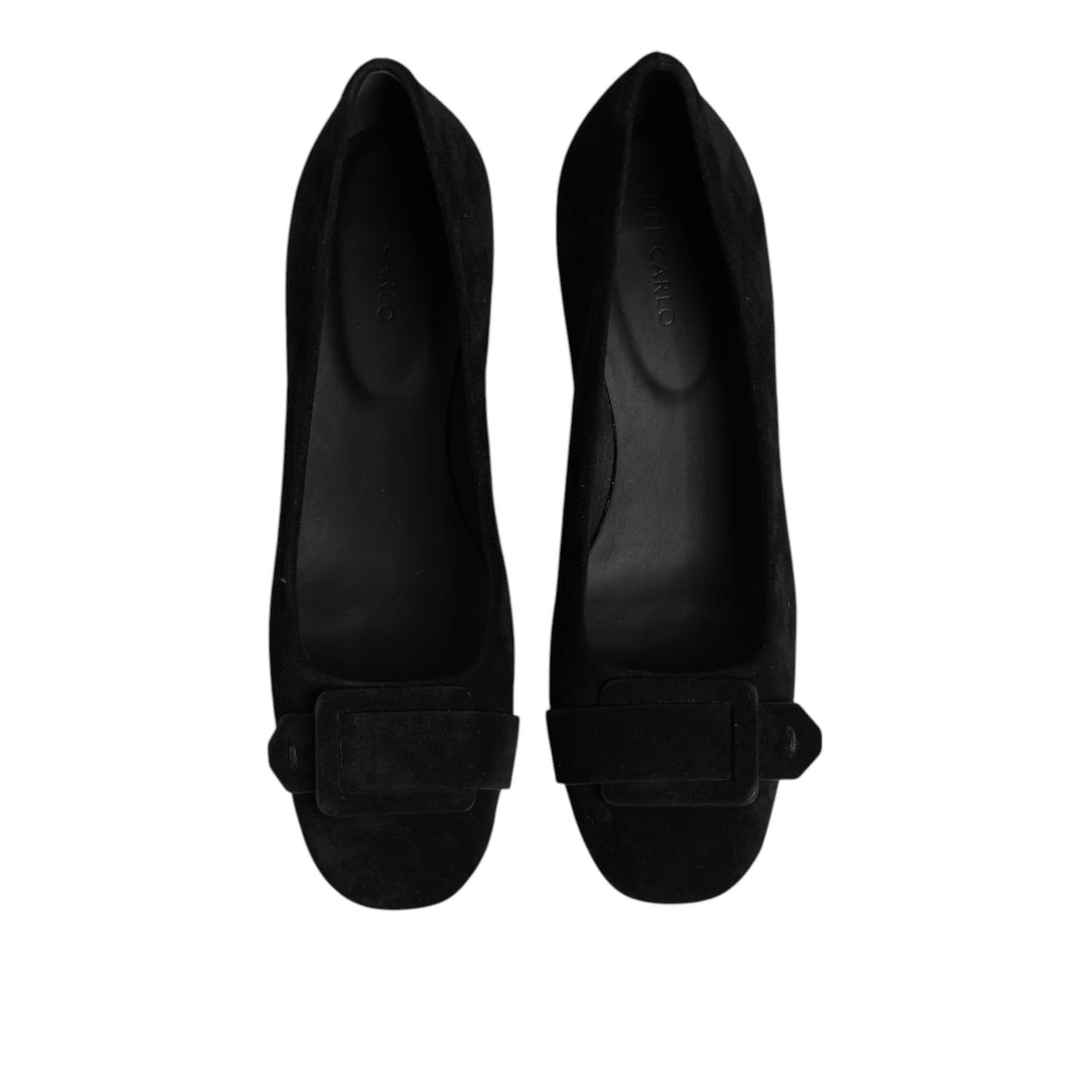 DEL CARLO Black Suede Leather Slip On High Heels Pump Shoes