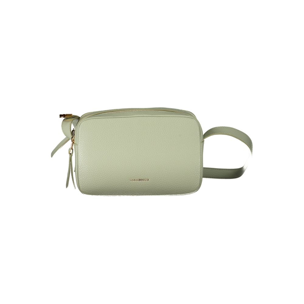Coccinelle Green Leather Handbag with adjustable shoulder strap, 2 compartments, and zip closure.