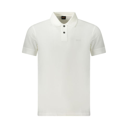 Hugo Boss White Cotton Polo Shirt