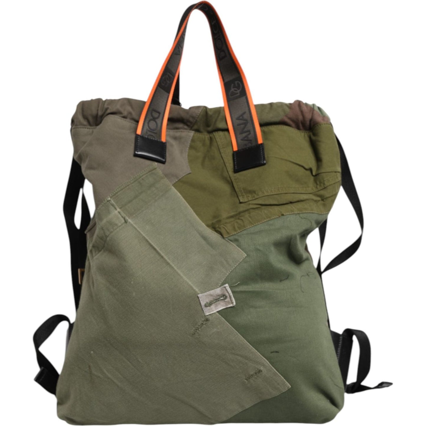 Dolce & Gabbana Military Green Patchwork Rucksack Backpack Bag BAG4636